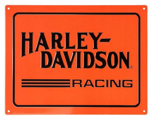 [HDL-15542] Embossed Racing H-D Logo Tin Sign