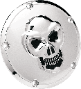 Chrome 3-D Skull Derby Cover, 99-18 TC